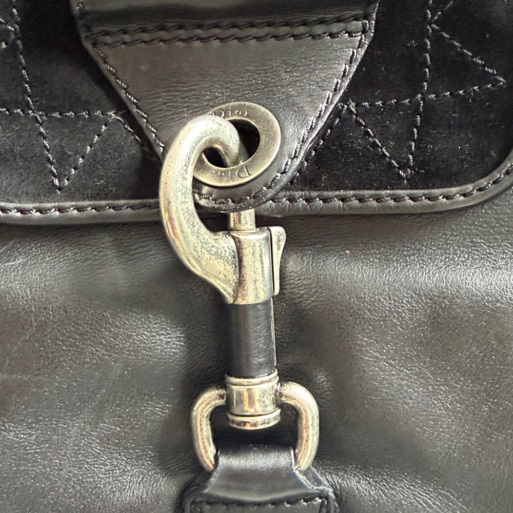 Dior Cannage Rebelle Leather and Suede Satchel Handbag - Picture 10 of 14